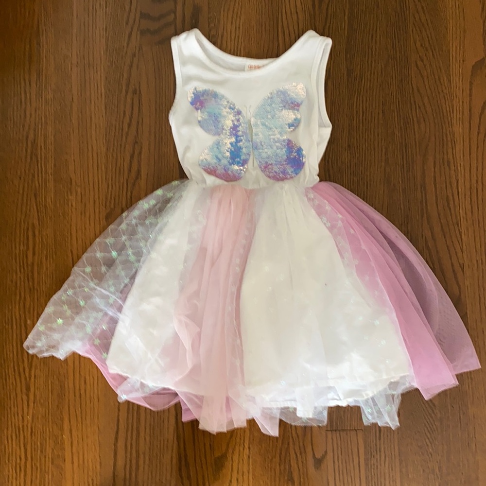 Cat and Jack girls butterfly dress size Med (7/8)